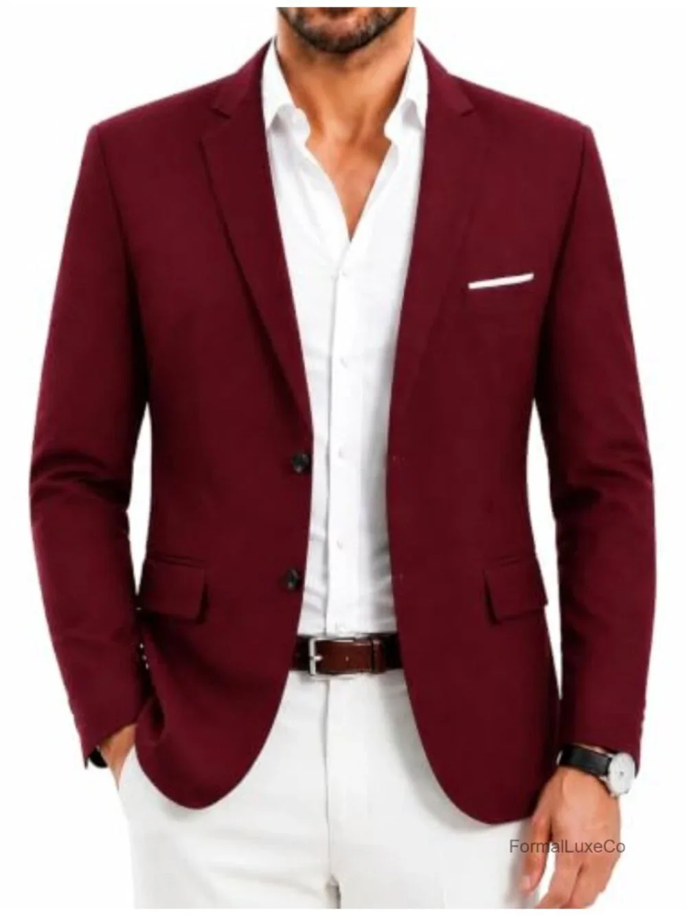 Men's Slim Fit Two Button Sport Coat Blazer Lightweight Notch Lapel